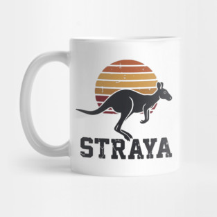 Straya Vintage Kangaroo Sunset, Retro Aussie Pride Mug