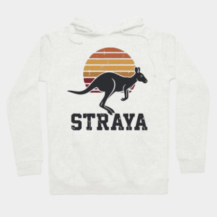 Straya Vintage Kangaroo Sunset, Retro Aussie Pride Hoodie