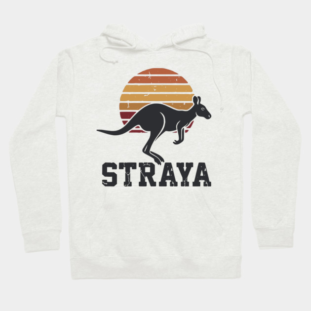 Straya Vintage Kangaroo Sunset, Retro Aussie Pride Hoodie by Pixel Threads 