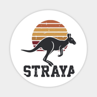 Straya Vintage Kangaroo Sunset, Retro Aussie Pride Magnet