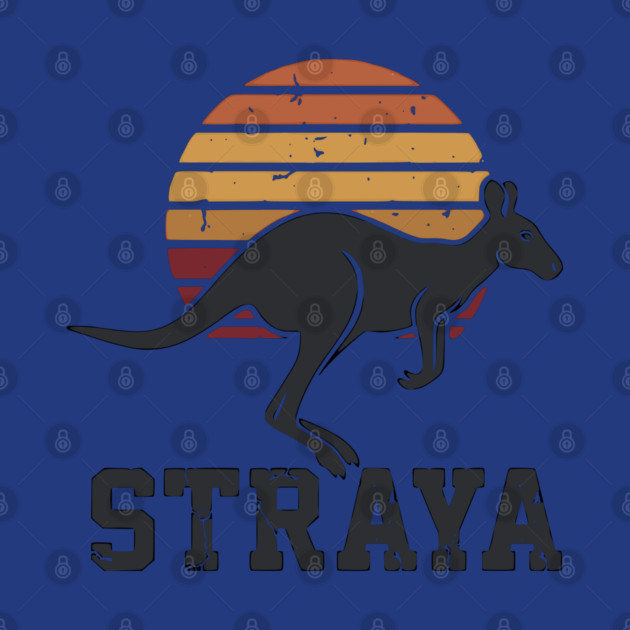 Straya Vintage Kangaroo Sunset, Retro Aussie Pride by Pixel Threads 