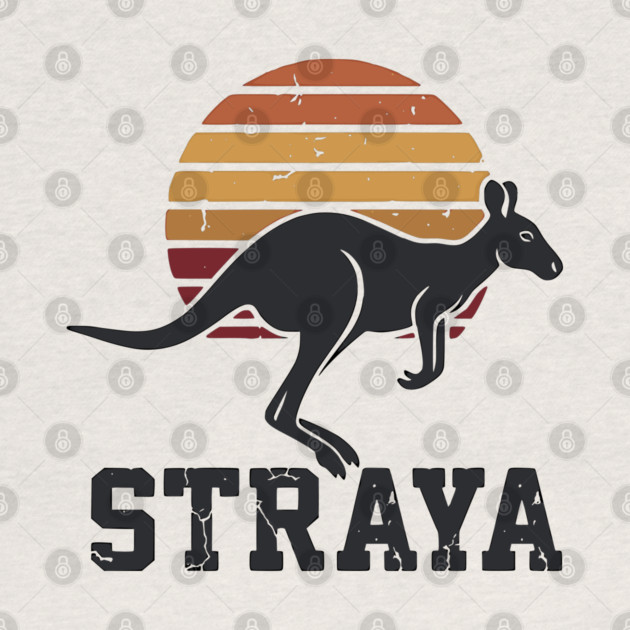 Straya Vintage Kangaroo Sunset, Retro Aussie Pride by Pixel Threads 