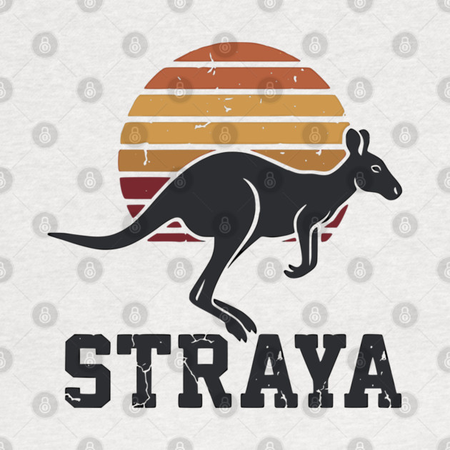 Straya Vintage Kangaroo Sunset, Retro Aussie Pride by Pixel Threads 