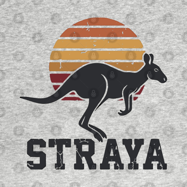 Straya Vintage Kangaroo Sunset, Retro Aussie Pride by Pixel Threads 
