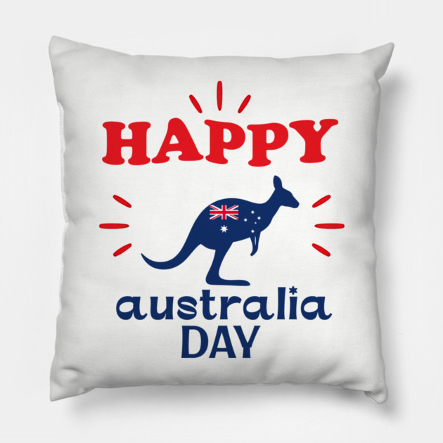 Australia Day 2026, Official Kangaroo Flag Pillow by Pixel Threads 