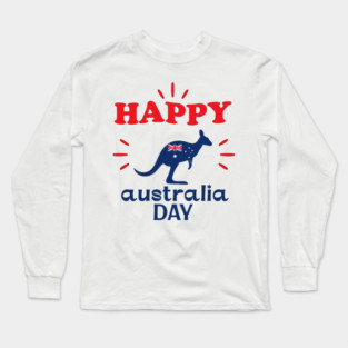 Australia Day 2026, Official Kangaroo Flag Long Sleeve T-Shirt