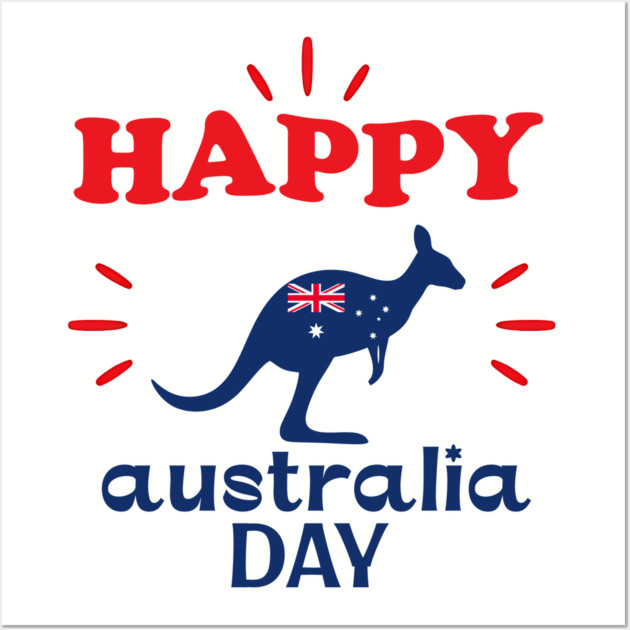 Australia Day 2026, Official Kangaroo Flag Wall Art by Pixel Threads 