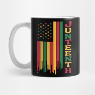 Red Yellow Green Tie Dye American Flag Juneteenth 1865 Women Kids Men Mug