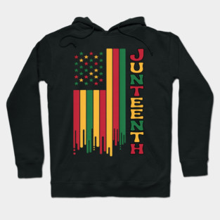 Red Yellow Green Tie Dye American Flag Juneteenth 1865 Women Kids Men Hoodie
