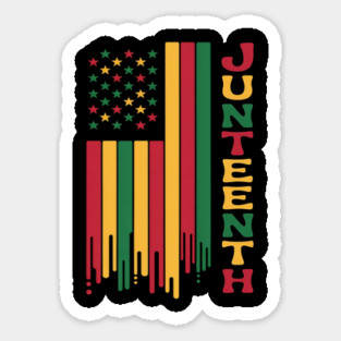 Red Yellow Green Tie Dye American Flag Juneteenth 1865 Women Kids Men Sticker