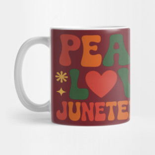 PEACE LOVE JUNETEENTH June 19th 1865 Men Women Kids Mug