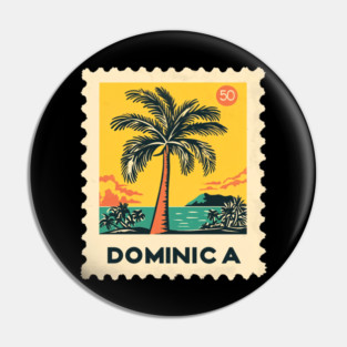 Dominica Vintage Retro Tropical Nature Stamp Pin