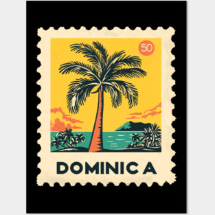 Dominica Vintage Retro Tropical Nature Stamp Posters and Art