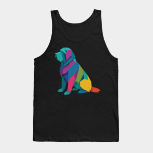 Otterhound Colorful Geometric Dog Breed Art Collection – Modern Pet Illustrations for T-Shirts & Gifts Tank Top