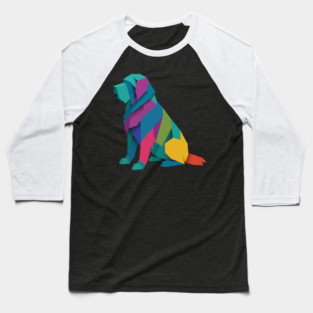Otterhound Colorful Geometric Dog Breed Art Collection – Modern Pet Illustrations for T-Shirts & Gifts Baseball T-Shirt