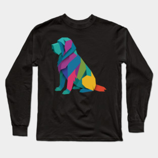Otterhound Colorful Geometric Dog Breed Art Collection – Modern Pet Illustrations for T-Shirts & Gifts Long Sleeve T-Shirt