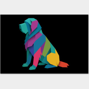 Otterhound Colorful Geometric Dog Breed Art Collection – Modern Pet Illustrations for T-Shirts & Gifts Posters and Art