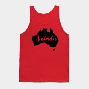 Australia Map Silhouette: Aussie Pride Souvenir Tank Top