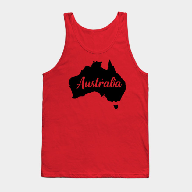 Australia Map Silhouette: Aussie Pride Souvenir Tank Top by Pixel Threads 