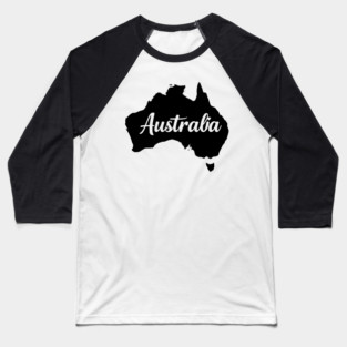 Australia Map Silhouette: Aussie Pride Souvenir Baseball T-Shirt