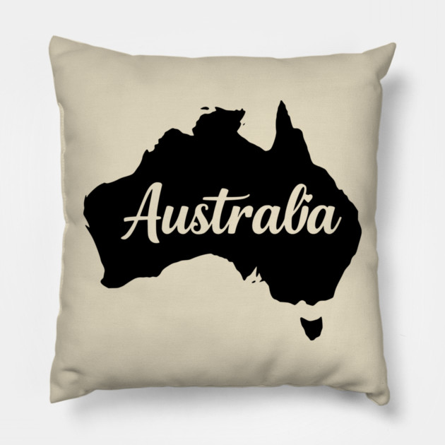 Australia Map Silhouette: Aussie Pride Souvenir Pillow by Pixel Threads 