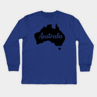Australia Map Silhouette: Aussie Pride Souvenir Kids Long Sleeve T-Shirt