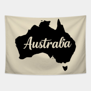 Australia Map Silhouette: Aussie Pride Souvenir Tapestry