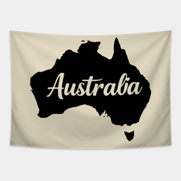 Australia Map Silhouette: Aussie Pride Souvenir Tapestry by Pixel Threads 