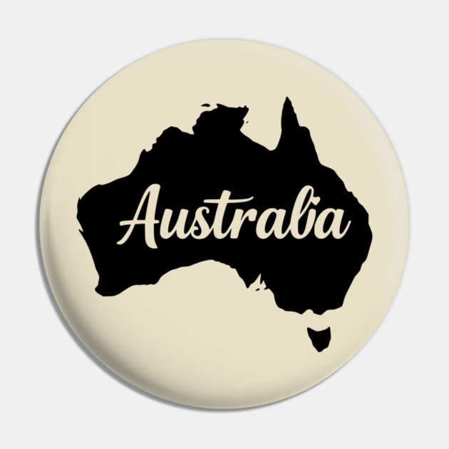 Australia Map Silhouette: Aussie Pride Souvenir Pin by Pixel Threads 