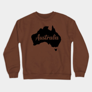 Australia Map Silhouette: Aussie Pride Souvenir Crewneck Sweatshirt