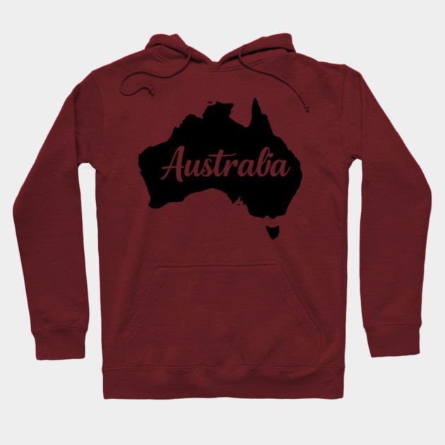 Australia Map Silhouette: Aussie Pride Souvenir Hoodie by Pixel Threads 