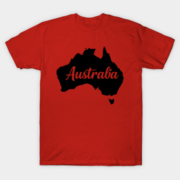 Australia Map Silhouette: Aussie Pride Souvenir T-Shirt by Pixel Threads 