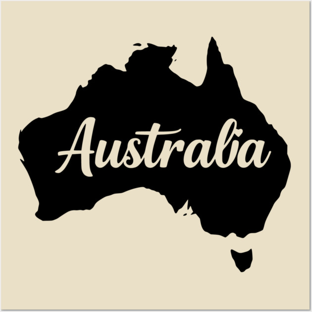 Australia Map Silhouette: Aussie Pride Souvenir Wall Art by Pixel Threads 