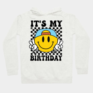 Groovy It's My Birthday Women Teens Boys Girls Smile Face Hoodie