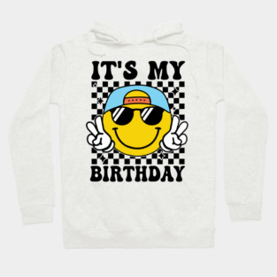 Groovy It's My Birthday Women Teens Boys Girls Smile Face Hoodie
