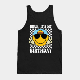 Groovy It's My Birthday Women Teens Boys Girls Smile Face Tank Top