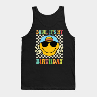 Groovy It's My Birthday Women Teens Boys Girls Smile Face Tank Top