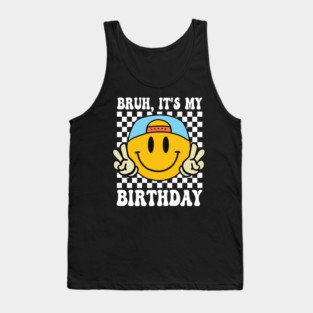 Groovy It's My Birthday Women Teens Boys Girls Smile Face Tank Top
