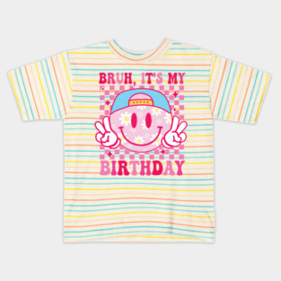 Groovy It's My Birthday Women Teens Boys Girls Smile Face Kids T-Shirt