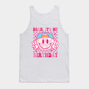 Groovy It's My Birthday Women Teens Boys Girls Smile Face Tank Top