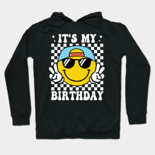 Groovy It's My Birthday Women Teens Boys Girls Smile Face Hoodie