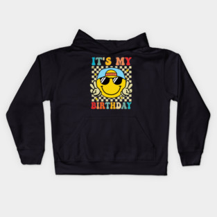 Groovy It's My Birthday Women Teens Boys Girls Smile Face Kids Hoodie