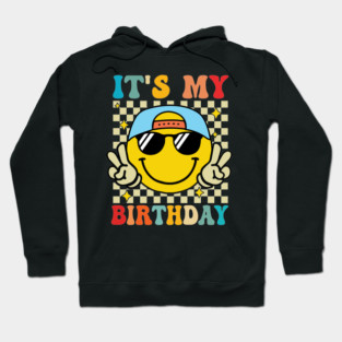 Groovy It's My Birthday Women Teens Boys Girls Smile Face Hoodie