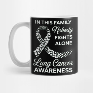 in This Family Nobody Fights Alone Lung Cancer Awareness Mug