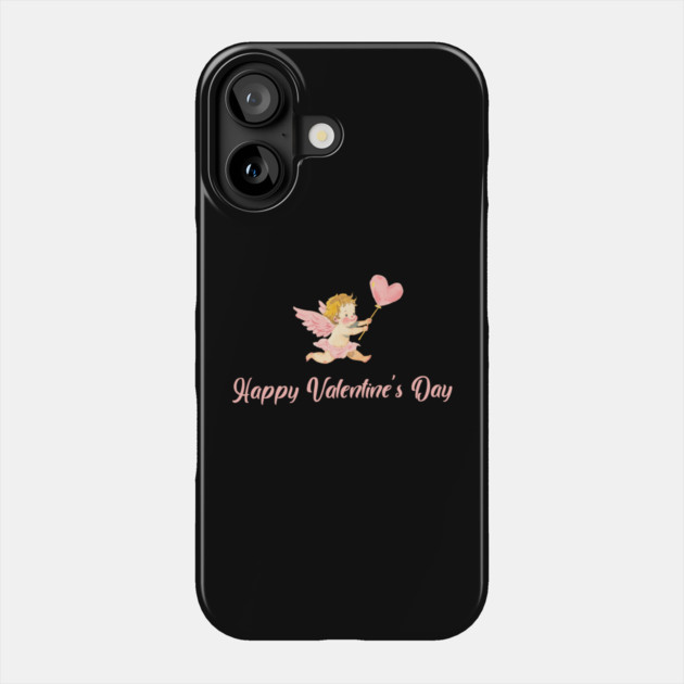 Watercolor Cupid, Romantic Valentine Day 2026 Gift Phone Case by Pixel Threads 