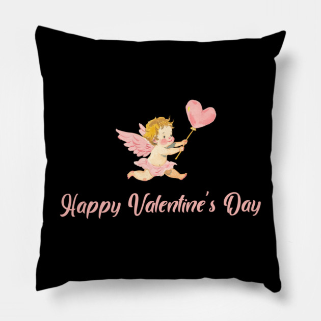 Watercolor Cupid, Romantic Valentine Day 2026 Gift Pillow by Pixel Threads 