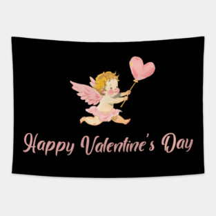 Watercolor Cupid, Romantic Valentine Day 2026 Gift Tapestry