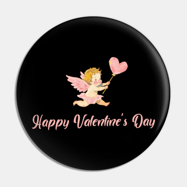 Watercolor Cupid, Romantic Valentine Day 2026 Gift Pin by Pixel Threads 