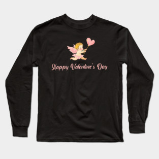 Watercolor Cupid, Romantic Valentine Day 2026 Gift Long Sleeve T-Shirt
