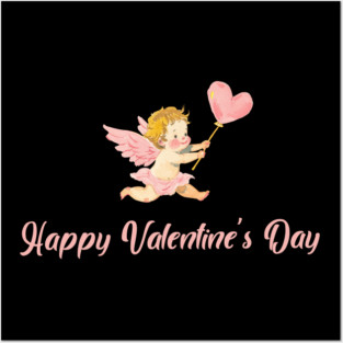 Watercolor Cupid, Romantic Valentine Day 2026 Gift Posters and Art